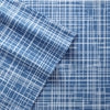 Shavel 100% Polyester Luxury Micro Flannel Printed Deep-Pocket Crosshatch Sheet With Pillowcase Set Blue
