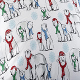 Shavel Micro Flannel Quality Printed Sheet Set - Twin Flat/Fitted Sheet 66x96/75x39x14" Pillowcase 21x32" - Polar Bears.
