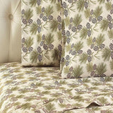 Shavel Micro Flannel Quality Printed Sheet Set - Twin Flat/Fitted Sheet 66x96/75x39x14" Pillowcase 21x32" - Pinecones.