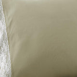 Shavel Micro Flannel Shavel Durable & High Quality Luxurious Lace-Edged Sheet Set Including Flat Sheet, Fitted Sheet & Pillowcase