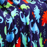 Plazatex Holiday Navy Dinosaur Design Micro Plush Throw Blanket - 50x60", Multicolor