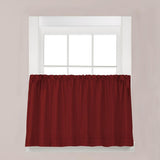 Saturday Knight Ltd Holden High Quality Stylish Soft And Clean Look Window Tier Pair - 2 Piece - Garnet