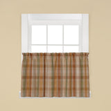 Saturday Knight Ltd Cooper Collection Modern Tailored Yarn Dyed Woven Rod Pocket Window Tiers - 2 Piece - Red