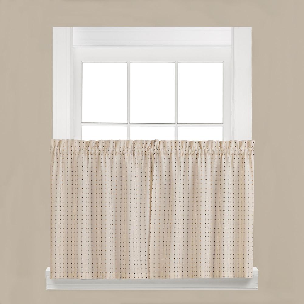 Saturday Knight Ltd Hopscotch Collection High Quality Stylish Versatile And Modern Window Tiers - 2 Piece - Nautral