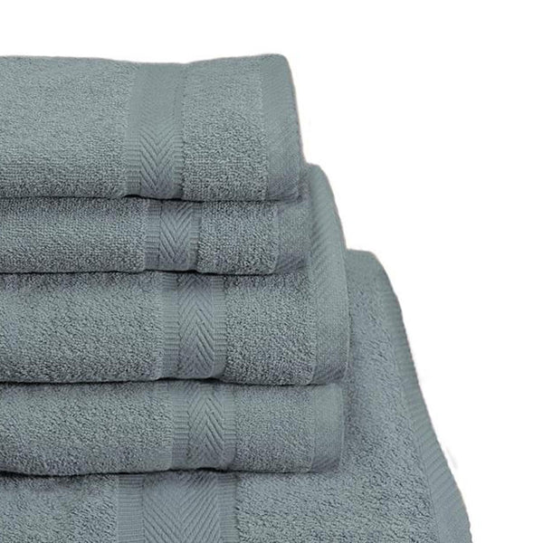 Plazatex Cozy Home 100% Cotton Towel Set - 6 Piece - 56"x56", Gray