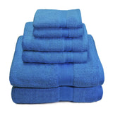 Cozy Home 100% Cotton 6 Piece Towel Set Royal Blue