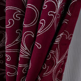 RT Designer Collection Kimber Embroidered Blackout Luxurious Decorative Grommet Curtain Panel Burgundy