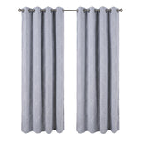 RT Designer Collection Kimber Embroidered Blackout Luxurious Decorative Grommet Curtain Panel Silver