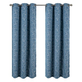 RT Designer Collection Luciana Embroidered Blackout Luxurious Decorative Grommet Curtain Panel Wedgwood