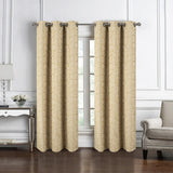 RT Designer Collection Luciana Embroidered Blackout Luxurious Decorative Grommet Curtain Panel Beige