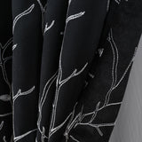 RT Designer Collection Luciana Embroidered Blackout Luxurious Decorative Grommet Curtain Panel Black