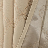RT Designer Collection Gable Embroidered Blackout Luxurious Decorative Grommet Curtain Panel Beige