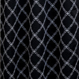 RT Designer Collection Gable Embroidered Blackout Luxurious Decorative Grommet Curtain Panel Black