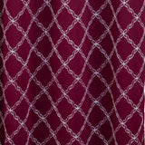 RT Designer Collection Gable Embroidered Blackout Luxurious Decorative Grommet Curtain Panel Burgundy