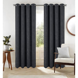 RT Designer Collection Heidi Halo Foil Blackout Luxurious Decorative Grommet Curtain Panel 54" x 90" Black
