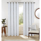 RT Designer Collection Heidi Halo Foil Blackout Luxurious Decorative Grommet Curtain Panel 54" x 90" White