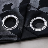 RT Designer Collection Heathrow Halo Foil Blackout Luxurious Decorative Grommet Curtain Panel 54" x 90" Black