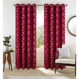 RT Designer Collection Heathrow Halo Foil Blackout Luxurious Decorative Grommet Curtain Panel 54" x 90" Red