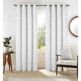 RT Designer Collection Heathrow Halo Foil Blackout Luxurious Decorative Grommet Curtain Panel 54" x 90" White