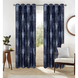 RT Designer Collection Helena Halo Foil Blackout Luxurious Decorative Grommet Curtain Panel 54" x 90" Navy