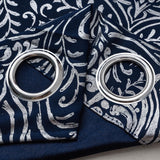 RT Designer Collection Helena Halo Foil Blackout Luxurious Decorative Grommet Curtain Panel 54" x 90" Navy