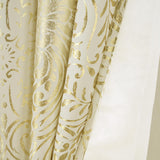 RT Designer Collection Helena Halo Foil Blackout Luxurious Decorative Grommet Curtain Panel 54" x 90" Taupe
