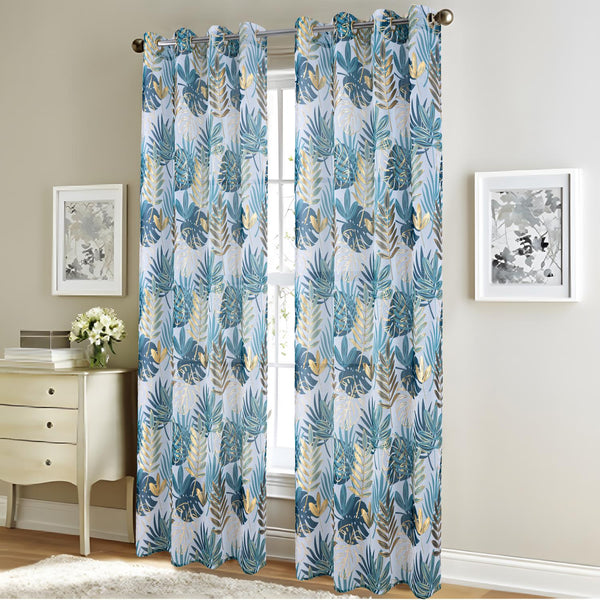 RT Designer Collection Fern Foil Printed Doily Luxurious Decorative Grommet Curt