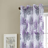 RT Designer Collection Fern Foil Printed Doily Luxurious Decorative Grommet Curtain Panel 54" x 90" Lilac