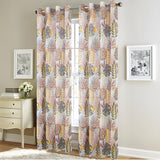 RT Designer Collection Fern Foil Printed Doily Luxurious Decorative Grommet Curtain Panel 54" x 90" Peach