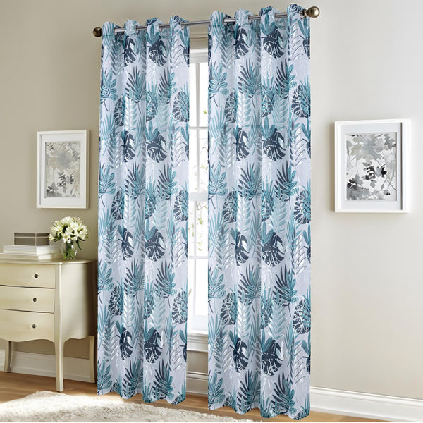 RT Designer Collection Fern Foil Printed Doily Luxurious Decorative Grommet Curt