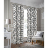 RT Designer Collection Rory Printed Blackout Luxurious Decorative Grommet Curtain Panel Black