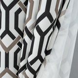 RT Designer Collection Rory Printed Blackout Luxurious Decorative Grommet Curtain Panel Black