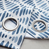 RT Designer Collection Justice Printed Blackout Luxurious Decorative Grommet Curtain Panel Blue