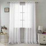 RT Designer Collection Celine Sheer Luxurious Modern Design Curtain Panel 54" x 84" Beige