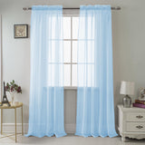 RT Designer Collection Celine Sheer Luxurious Modern Design Curtain Panel 54" x 84" Blue