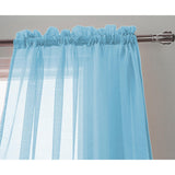 RT Designer Collection Celine Sheer Luxurious Modern Design Curtain Panel 54" x 84" Blue