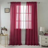 RT Designer Collection Celine Sheer Luxurious Modern Design Curtain Panel 54" x 84" Burgundy