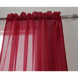 RT Designer Collection Celine Sheer Luxurious Modern Design Curtain Panel 54" x 84" Burgundy