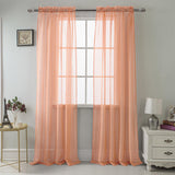 RT Designer Collection Celine Sheer Luxurious Modern Design Curtain Panel 54" x 84" Coral