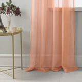 RT Designer Collection Celine Sheer Luxurious Modern Design Curtain Panel 54" x 84" Coral