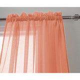 RT Designer Collection Celine Sheer Luxurious Modern Design Curtain Panel 54" x 84" Coral