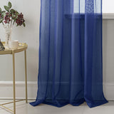 RT Designer Collection Celine Sheer Luxurious Modern Design Curtain Panel 54" x 84" Navy
