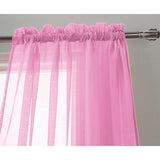 RT Designer Collection Celine Sheer Luxurious Modern Design Curtain Panel 54" x 84" Pink