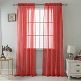 RT Designer Collection Celine Sheer Luxurious Modern Design Curtain Panel 54" x 84" Red