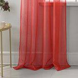 RT Designer Collection Celine Sheer Luxurious Modern Design Curtain Panel 54" x 84" Red