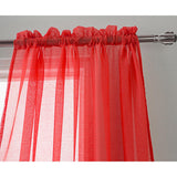 RT Designer Collection Celine Sheer Luxurious Modern Design Curtain Panel 54" x 84" Red