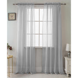 RT Designer Collection Celine Sheer Luxurious Modern Design Curtain Panel 54" x 84" Silver