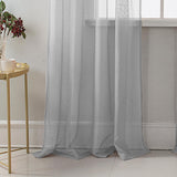 RT Designer Collection Celine Sheer Luxurious Modern Design Curtain Panel 54" x 84" Silver