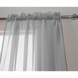 RT Designer Collection Celine Sheer Luxurious Modern Design Curtain Panel 54" x 84" Silver