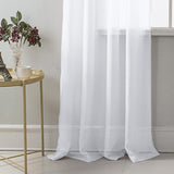 RT Designer Collection Celine Sheer Luxurious Modern Design Curtain Panel 54" x 84" White